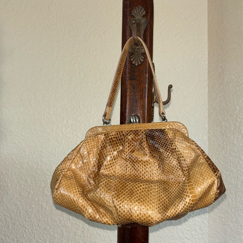 Francesco Biasia snake print mini clutch purse